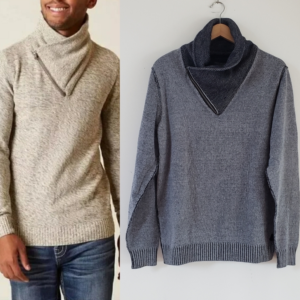 Trash Nouveau Men’s Mo-Nexus Charcoal Sweater, Size L